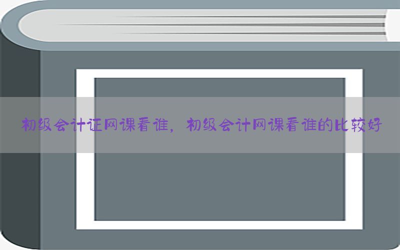 初级会计证网课看谁，初级会计网课看谁的比较好